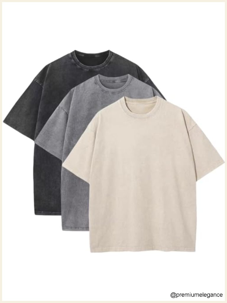 Vintage Oversized Heavy Cotton T-Shirts 3-Pack Loose Fit